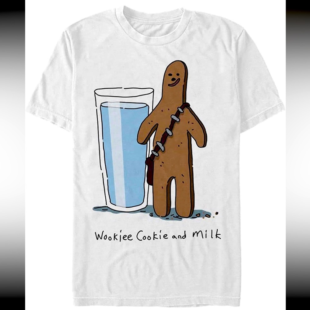 Star Wars Wookiee cookie and milk shirt XL